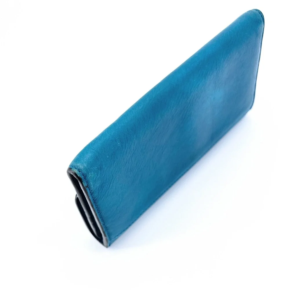 Coach Madison Slim Envelope Wallet Teal Dark Plume Leather Silver Hardware
